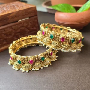 Bridal Kada Bangles With Jhumki